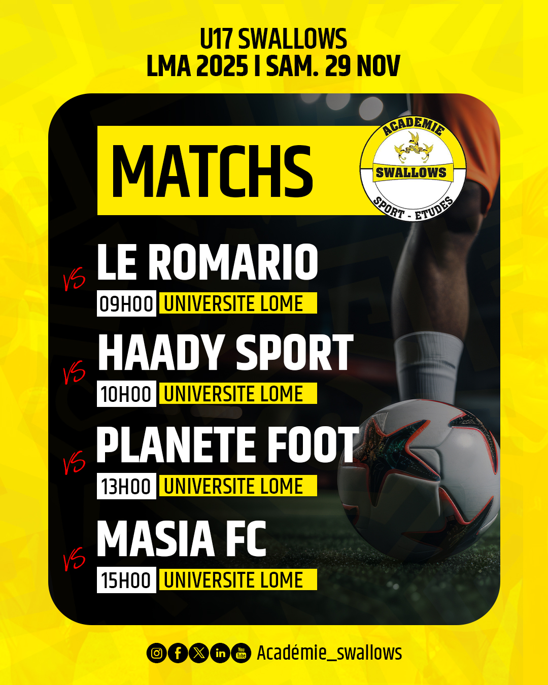 LES U17 SWALLOWS FOOTBALL AU LMA 2025
