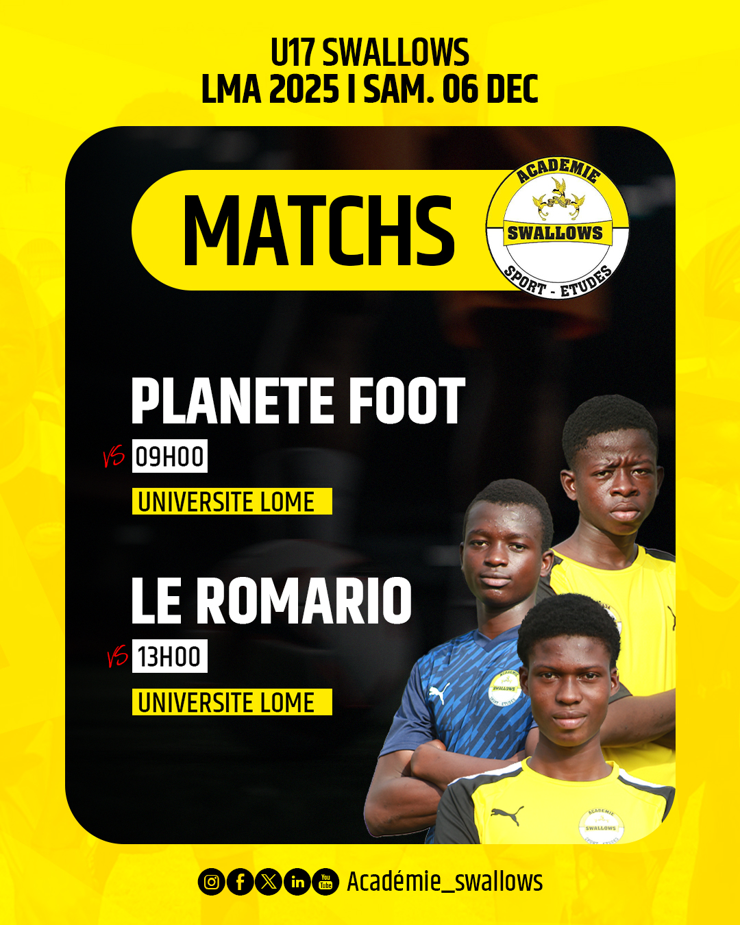 LMA 2025 : Les U17 en action ce samedi !